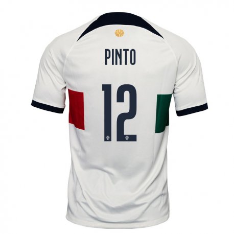 Kandiny Enfant Maillot Portugal Diogo Pinto #12 Blanc Tenues Extérieur 22-24 T-shirt