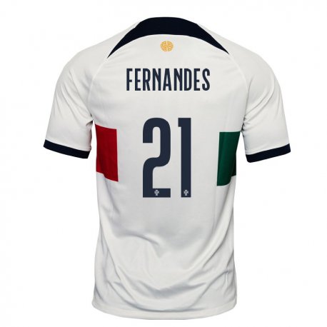 Kandiny Enfant Maillot Portugal Mateus Fernandes #21 Blanc Tenues Extérieur 22-24 T-shirt