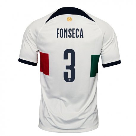 Kandiny Enfant Maillot Portugal Joao Fonseca #3 Blanc Tenues Extérieur 22-24 T-shirt