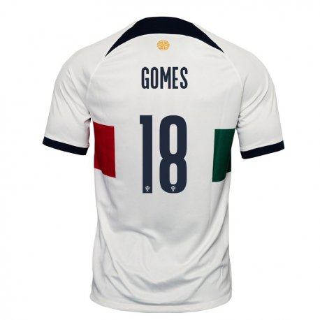 Kandiny Enfant Maillot Portugal Andre Gomes #18 Blanc Tenues Extérieur 22-24 T-shirt
