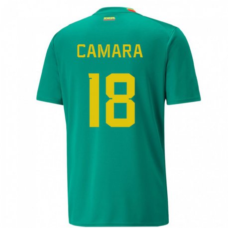 Kandiny Enfant Maillot Sénégal Meta Camara #18 Vert Tenues Extérieur 22-24 T-shirt