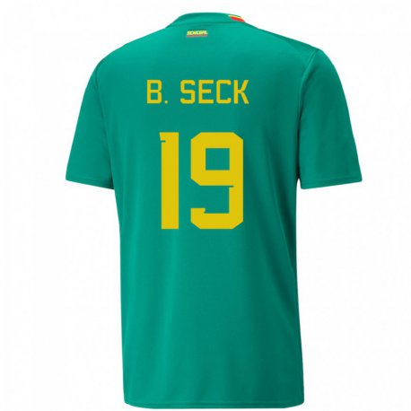 Kandiny Enfant Maillot Sénégal Bineta Korkel Seck #19 Vert Tenues Extérieur 22-24 T-shirt