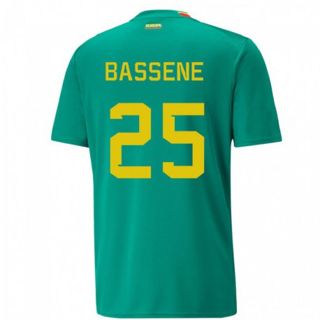 Kandiny Enfant Maillot Sénégal Pascaline Bassene #25 Vert Tenues Extérieur 22-24 T-shirt