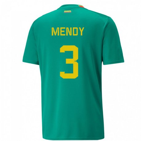 Kandiny Enfant Maillot Sénégal Formose Mendy #3 Vert Tenues Extérieur 22-24 T-shirt
