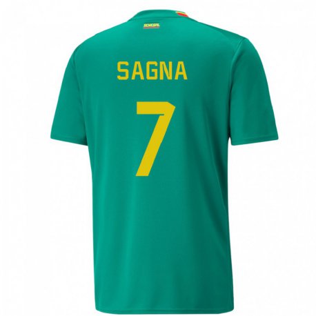 Kandiny Enfant Maillot Sénégal Amadou Sagna #7 Vert Tenues Extérieur 22-24 T-shirt