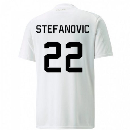 Kandiny Enfant Maillot Serbie Dejana Stefanovic #22 Blanc Tenues Extérieur 22-24 T-shirt