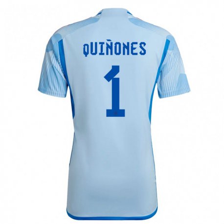 Kandiny Enfant Maillot Espagne Mariasun Quinones #1 Bleu Ciel Tenues Extérieur 22-24 T-shirt