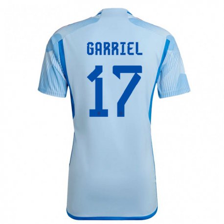Kandiny Enfant Maillot Espagne Ivan Garriel #17 Bleu Ciel Tenues Extérieur 22-24 T-shirt