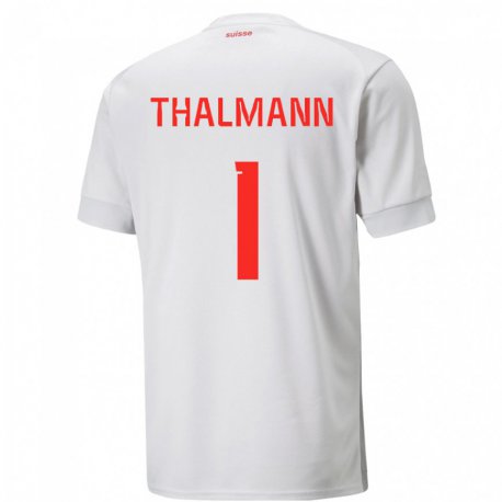 Kandiny Enfant Maillot Suisse Gaelle Thalmann #1 Blanc Tenues Extérieur 22-24 T-shirt