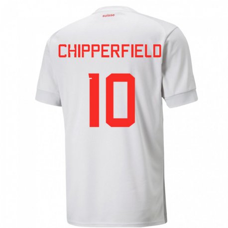 Kandiny Enfant Maillot Suisse Liam Chipperfield #10 Blanc Tenues Extérieur 22-24 T-shirt