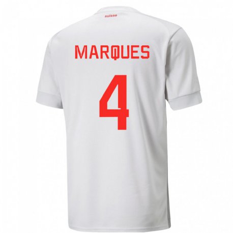 Kandiny Enfant Maillot Suisse Christian Marques #4 Blanc Tenues Extérieur 22-24 T-shirt
