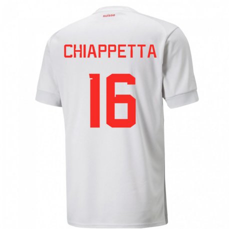 Kandiny Enfant Maillot Suisse Carmine Chiappetta #16 Blanc Tenues Extérieur 22-24 T-shirt