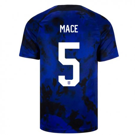 Kandiny Enfant Maillot États-unis Hailie Mace #5 Bleu Royal Tenues Extérieur 22-24 T-shirt