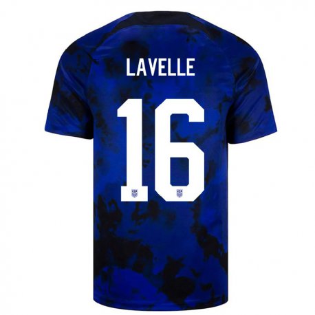 Kandiny Enfant Maillot États-unis Rose Lavelle #16 Bleu Royal Tenues Extérieur 22-24 T-shirt