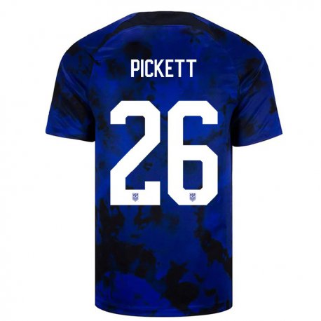 Kandiny Enfant Maillot États-unis Carson Pickett #26 Bleu Royal Tenues Extérieur 22-24 T-shirt