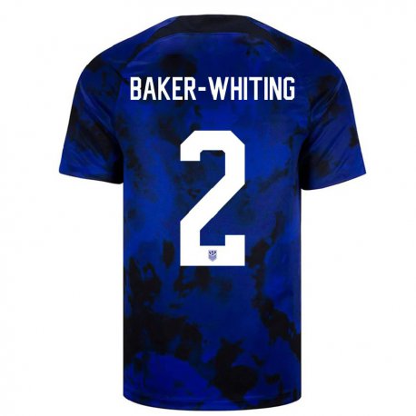 Kandiny Enfant Maillot États-unis Reed Baker Whiting #2 Bleu Royal Tenues Extérieur 22-24 T-shirt