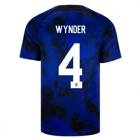 Kandiny Enfant Maillot États-unis Joshua Wynder #4 Bleu Royal Tenues Extérieur 22-24 T-shirt