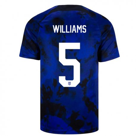 Kandiny Enfant Maillot États-unis Thomas Williams #5 Bleu Royal Tenues Extérieur 22-24 T-shirt