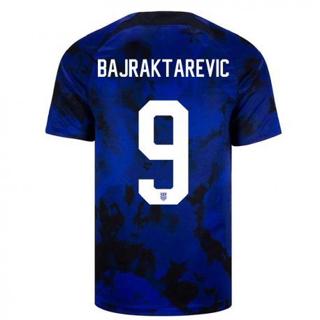 Kandiny Enfant Maillot États-unis Esmir Bajraktarevic #9 Bleu Royal Tenues Extérieur 22-24 T-shirt
