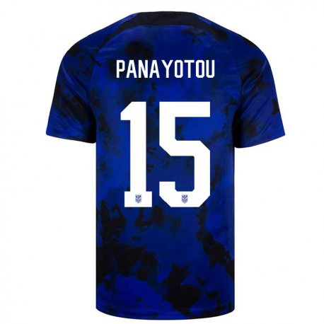 Kandiny Enfant Maillot États-unis Jack Panayotou #15 Bleu Royal Tenues Extérieur 22-24 T-shirt