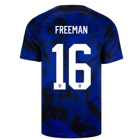 Kandiny Enfant Maillot États-unis Alex Freeman #16 Bleu Royal Tenues Extérieur 22-24 T-shirt