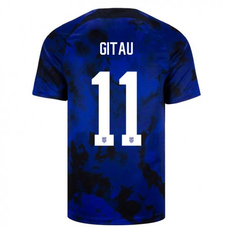 Kandiny Enfant Maillot États-unis Andre Gitau #11 Bleu Royal Tenues Extérieur 22-24 T-shirt