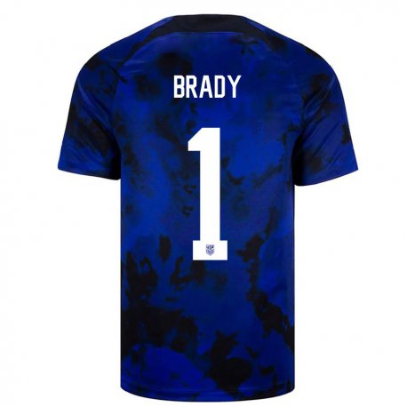 Kandiny Enfant Maillot États-unis Chris Brady #1 Bleu Royal Tenues Extérieur 22-24 T-shirt