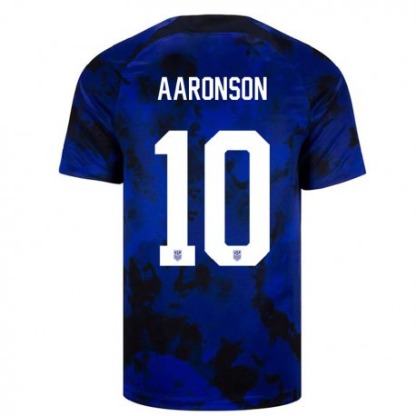 Kandiny Enfant Maillot États-unis Paxten Aaronson #10 Bleu Royal Tenues Extérieur 22-24 T-shirt