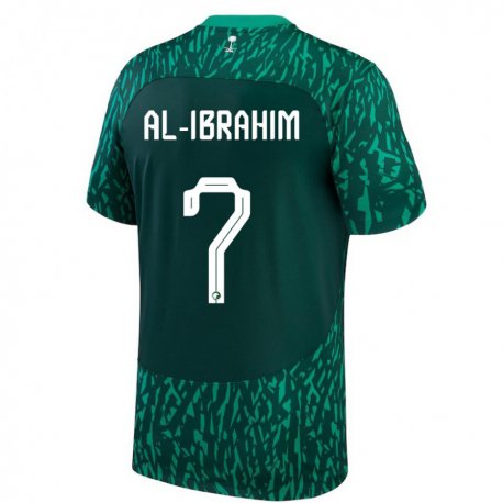 Kandiny Enfant Maillot Arabie Saoudite Noura Al Ibrahim #7 Vert Foncé Tenues Extérieur 22-24 T-shirt
