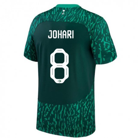 Kandiny Enfant Maillot Arabie Saoudite Layan Johari #8 Vert Foncé Tenues Extérieur 22-24 T-shirt