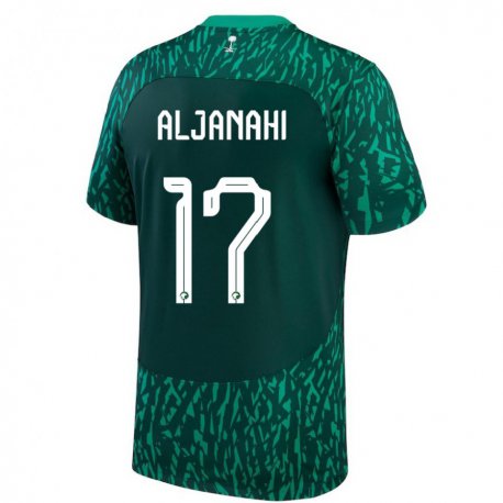 Kandiny Enfant Maillot Arabie Saoudite Nawaf Aljanahi #17 Vert Foncé Tenues Extérieur 22-24 T-shirt