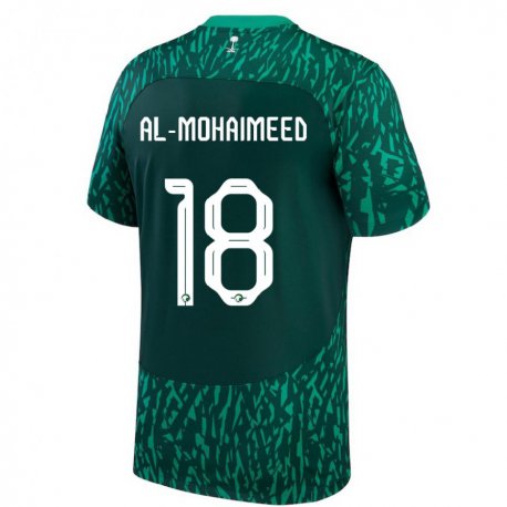 Kandiny Enfant Maillot Arabie Saoudite Samer Al Mohaimeed #18 Vert Foncé Tenues Extérieur 22-24 T-shirt