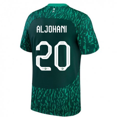 Kandiny Enfant Maillot Arabie Saoudite Ziyad Aljohani #20 Vert Foncé Tenues Extérieur 22-24 T-shirt