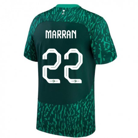 Kandiny Enfant Maillot Arabie Saoudite Mohammed Marran #22 Vert Foncé Tenues Extérieur 22-24 T-shirt
