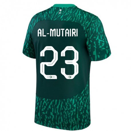 Kandiny Enfant Maillot Arabie Saoudite Turki Al Mutairi #23 Vert Foncé Tenues Extérieur 22-24 T-shirt