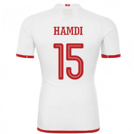 Kandiny Enfant Maillot Tunisie Hanna Hamdi #15 Blanc Tenues Extérieur 22-24 T-shirt