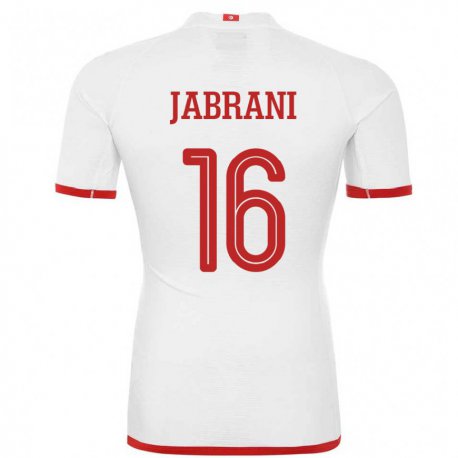 Kandiny Enfant Maillot Tunisie Soulaima Jabrani #16 Blanc Tenues Extérieur 22-24 T-shirt