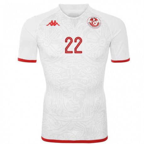 Kandiny Enfant Maillot Tunisie Najla Harrathi #22 Blanc Tenues Extérieur 22-24 T-shirt