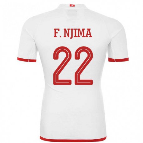 Kandiny Enfant Maillot Tunisie Firas Ben Njima #22 Blanc Tenues Extérieur 22-24 T-shirt