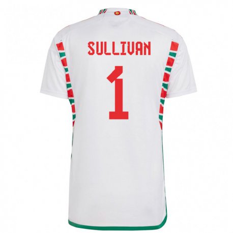 Kandiny Enfant Maillot Pays De Galles Laura O Sullivan #1 Blanc Tenues Extérieur 22-24 T-shirt