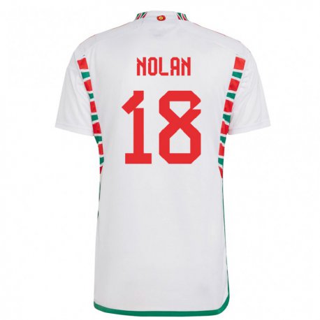Kandiny Enfant Maillot Pays De Galles Kylie Nolan #18 Blanc Tenues Extérieur 22-24 T-shirt