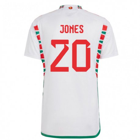 Kandiny Enfant Maillot Pays De Galles Carrie Jones #20 Blanc Tenues Extérieur 22-24 T-shirt