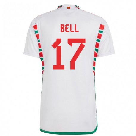 Kandiny Enfant Maillot Pays De Galles Zac Bell #17 Blanc Tenues Extérieur 22-24 T-shirt