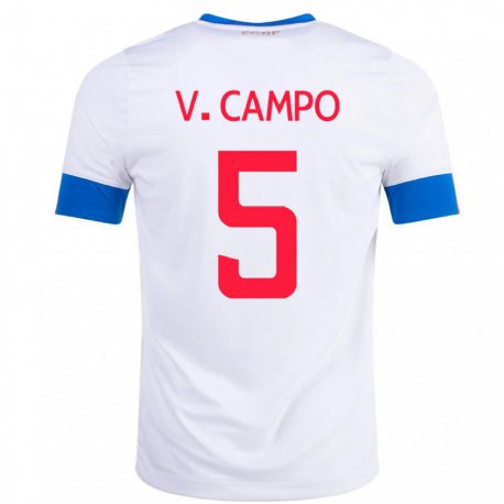 Kandiny Enfant Maillot Costa Rica Valeria Del Campo #5 Blanc Tenues Extérieur 22-24 T-shirt