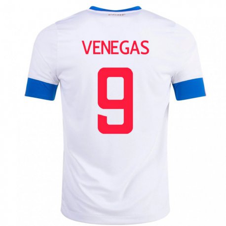 Kandiny Enfant Maillot Costa Rica Carolina Venegas #9 Blanc Tenues Extérieur 22-24 T-shirt
