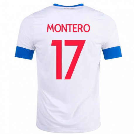 Kandiny Enfant Maillot Costa Rica Michelle Montero #17 Blanc Tenues Extérieur 22-24 T-shirt