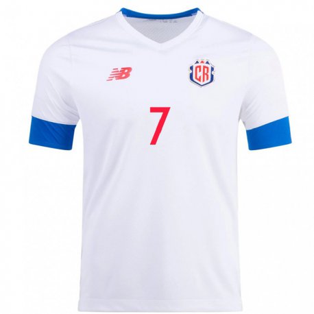 Kandiny Enfant Maillot Costa Rica Andrey Soto #7 Blanc Tenues Extérieur 22-24 T-shirt