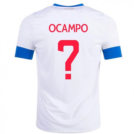 Kandiny Enfant Maillot Costa Rica Benjamin Ocampo #0 Blanc Tenues Extérieur 22-24 T-shirt