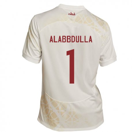 Kandiny Enfant Maillot Qatar Latifa Alabbdulla #1 Beige Doré Tenues Extérieur 22-24 T-shirt