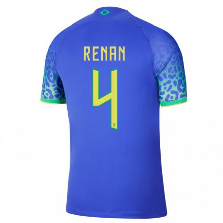 Kandiny Enfant Maillot Brésil Robert Renan #4 Bleu Tenues Extérieur 22-24 T-shirt